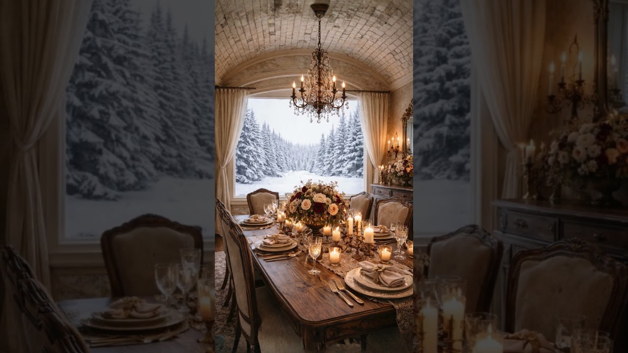 Château Luxe Winter Home Tour ❄️ Romantic French Interiors, Luxury Cinema Room & Snowy Forest Views