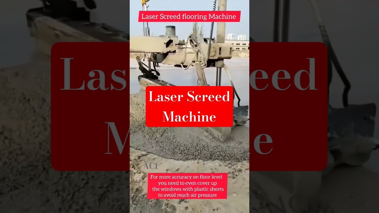 Fast flawless Laser Floor Screed Machine / Flat finish with laser level #construction #acibuilders