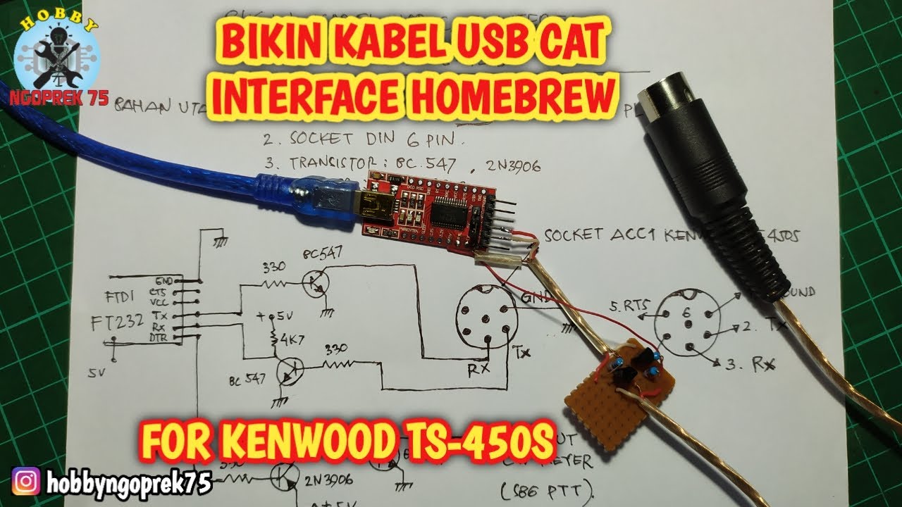 MEMBUAT KABEL USB CAT INTERFACE HOMEBREW UNTUK HF TRANSCEIVER KENWOOD TS-450S / SEJENIS