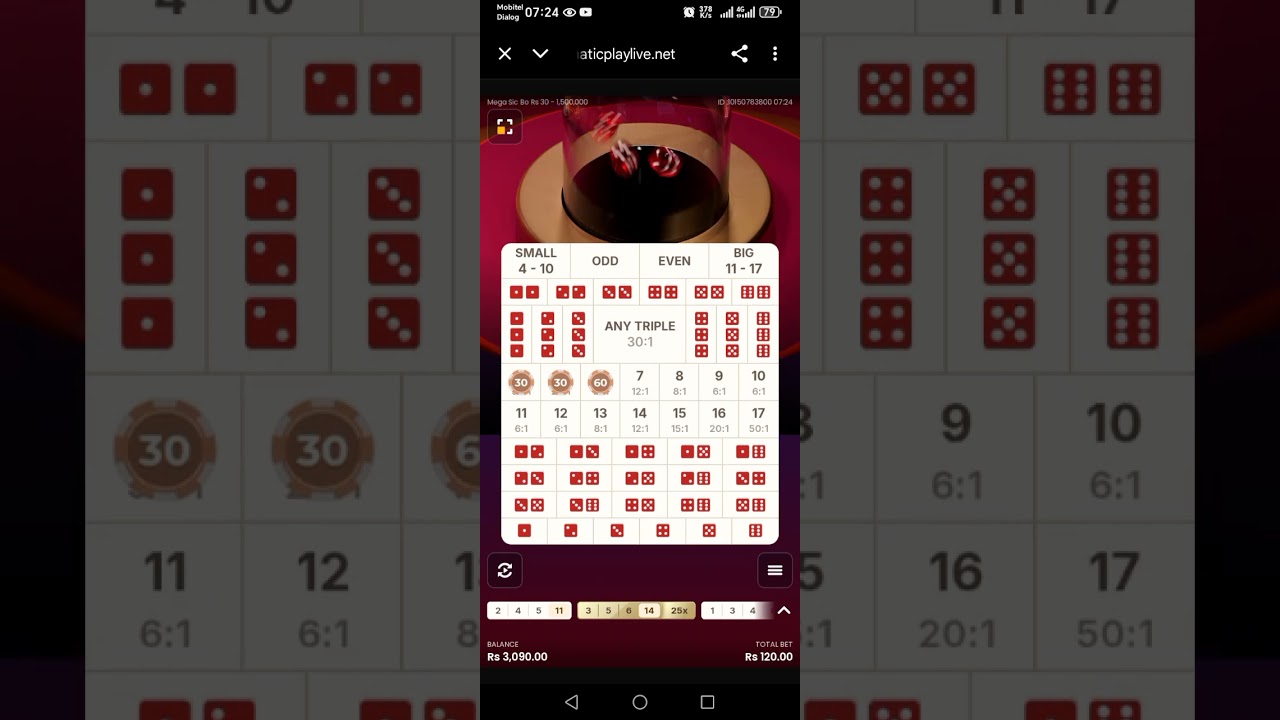 1x bet mega sic bo sinhala live casino සික්බෝ සිංහල