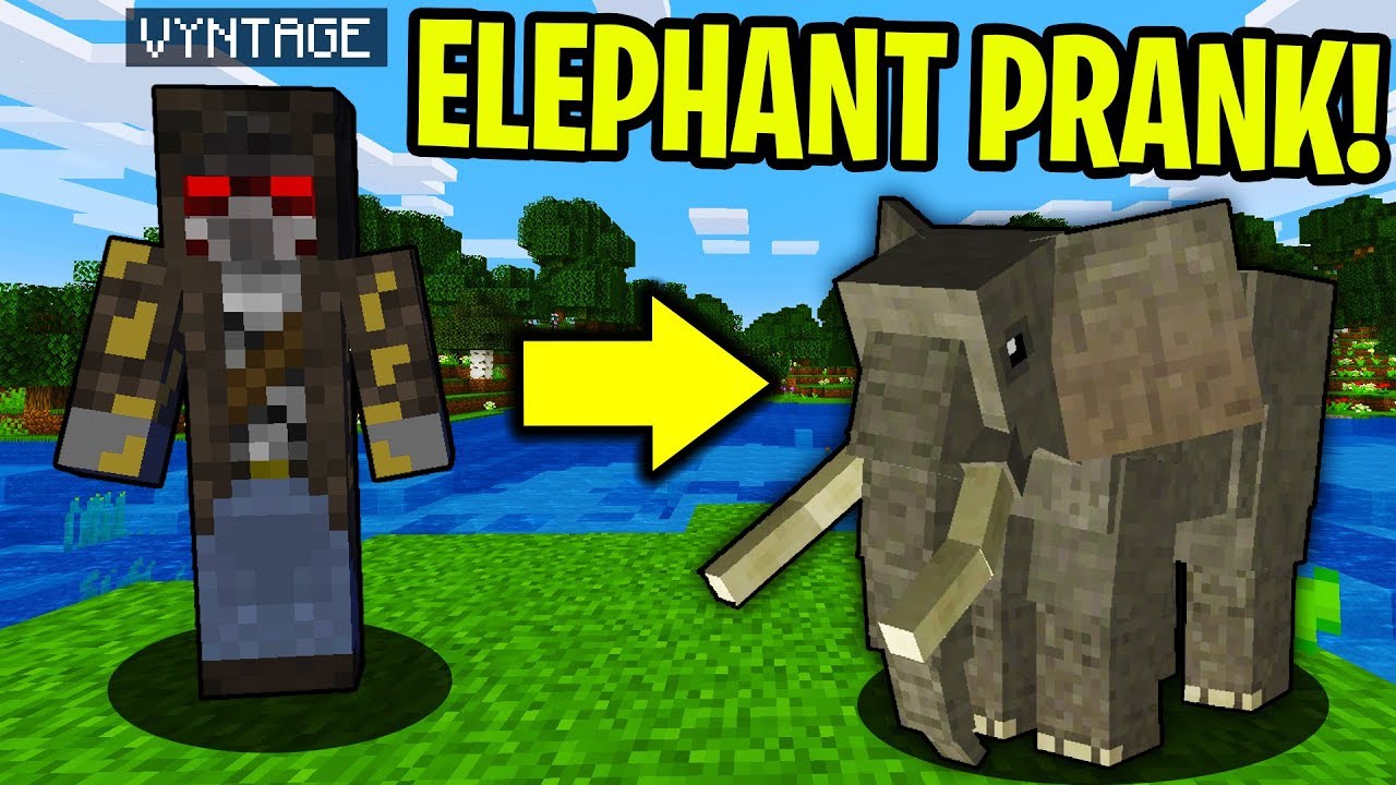 PRANKING AS AN ELEPHANT IN MINECRAFT! - Minecraft Trolling Video