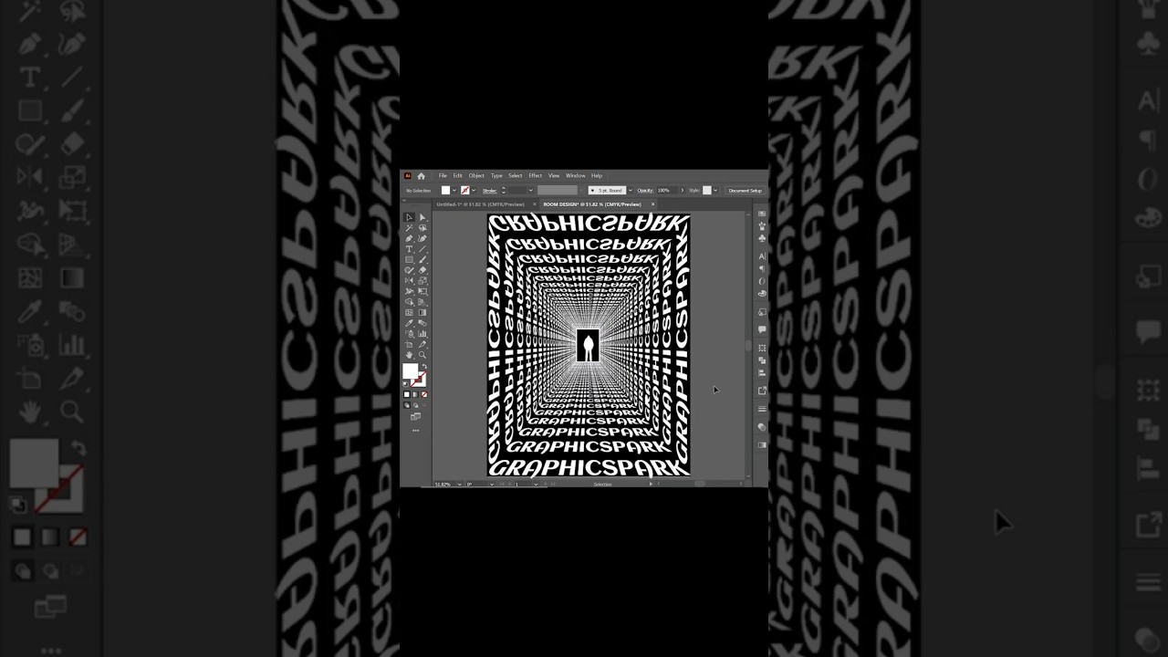 Text Room Illusion design in Illustrator  🤩🤩 – Illustrator Design Tricks 2025