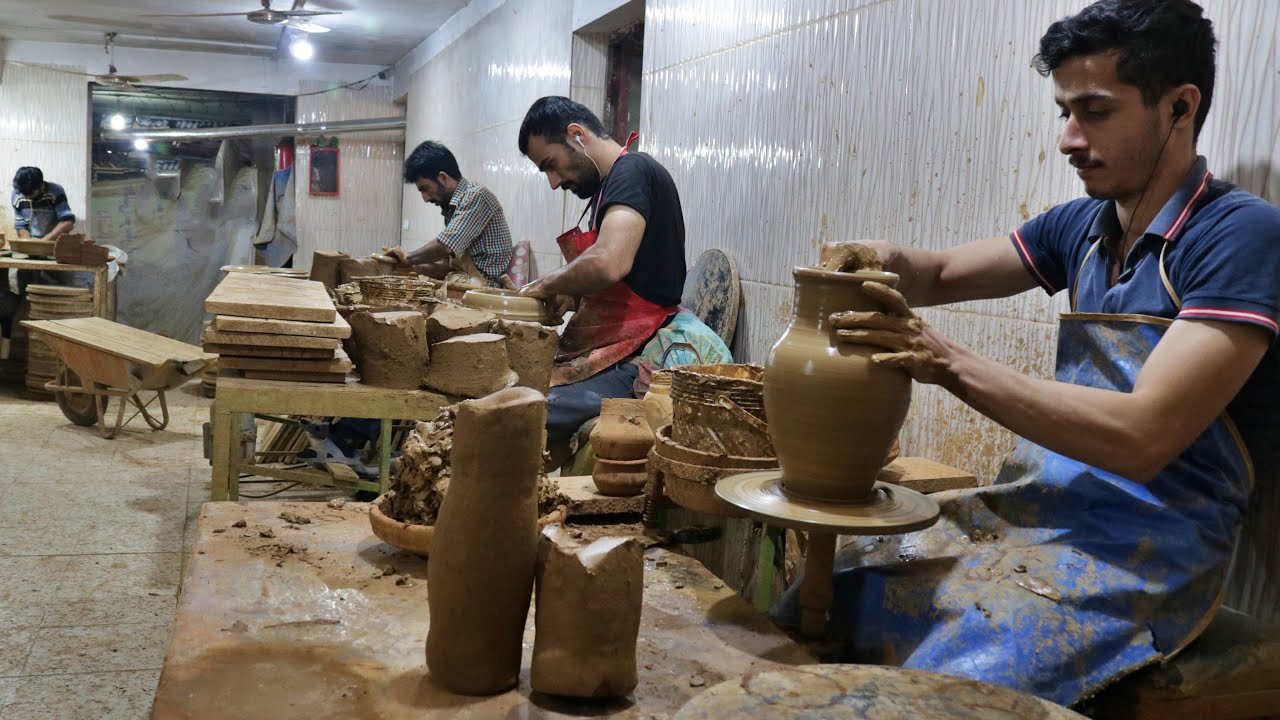 Making Pottery In Historical Style In Old Iranian Pottery