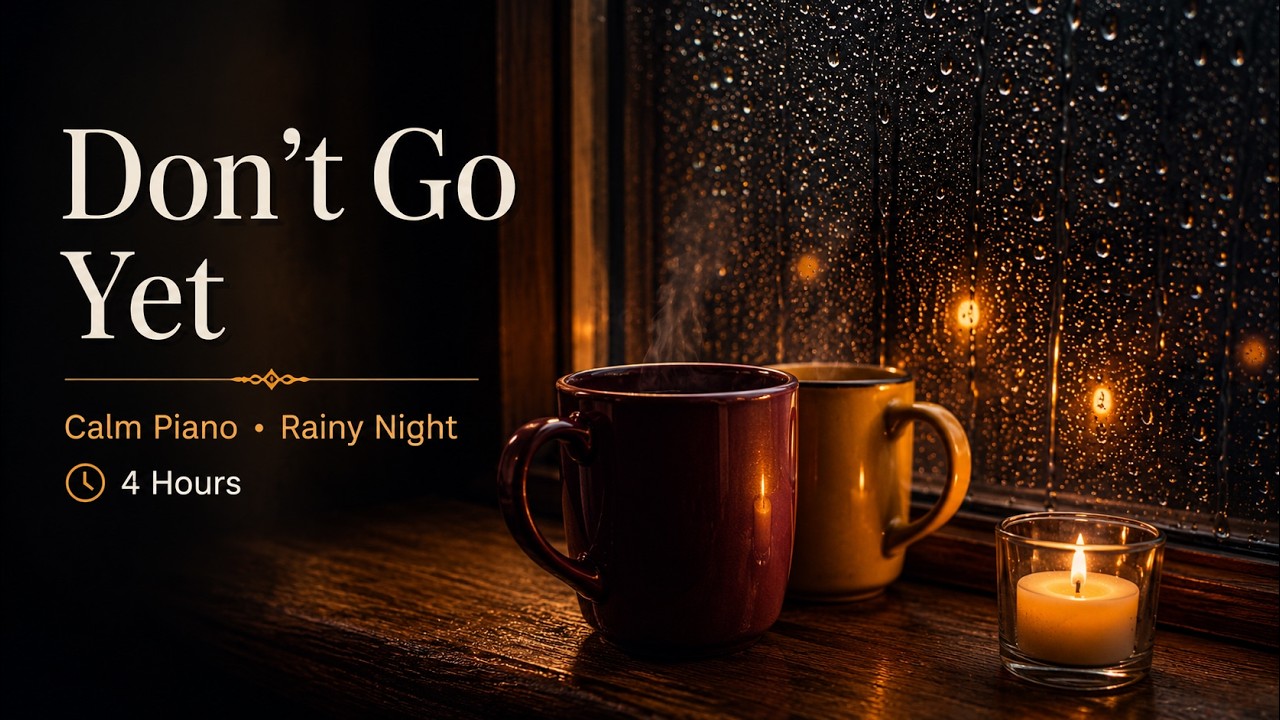 Romantic Rainy Night Window – Don’t Go Yet | 4 Hours of Candlelight & Soft Piano