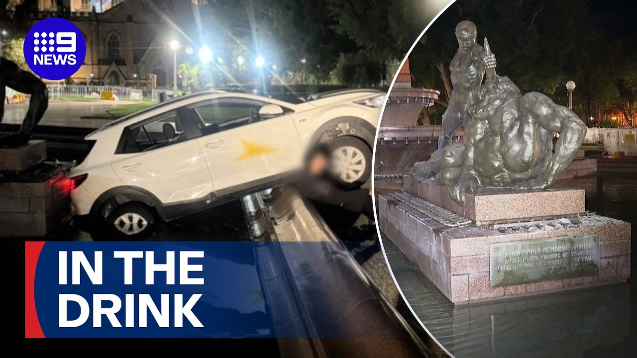 French delivery driver charged over Sydney fountain crash | 9 News Australia