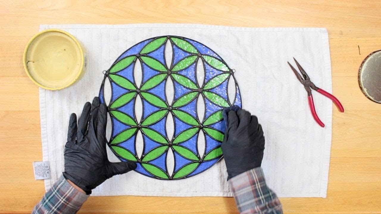 Stained glass prep work steps for BLACK or COPPER patina