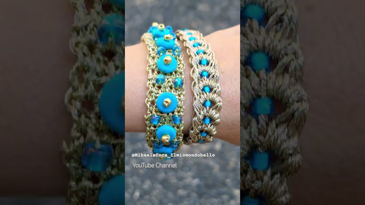 Bracciali all'uncinetto💙 Crochet bracelets bijoux 🩵 Mihaela Coca YouTube tutorials.