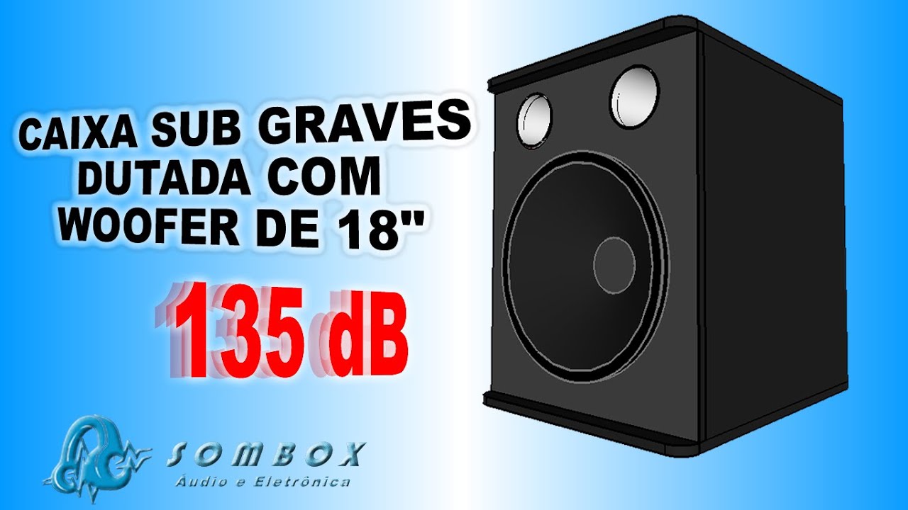 CAIXA DE SOM DE SUB GRAVES DUTADA E COM ALTO FALANTE DE 18 POLEGADAS.