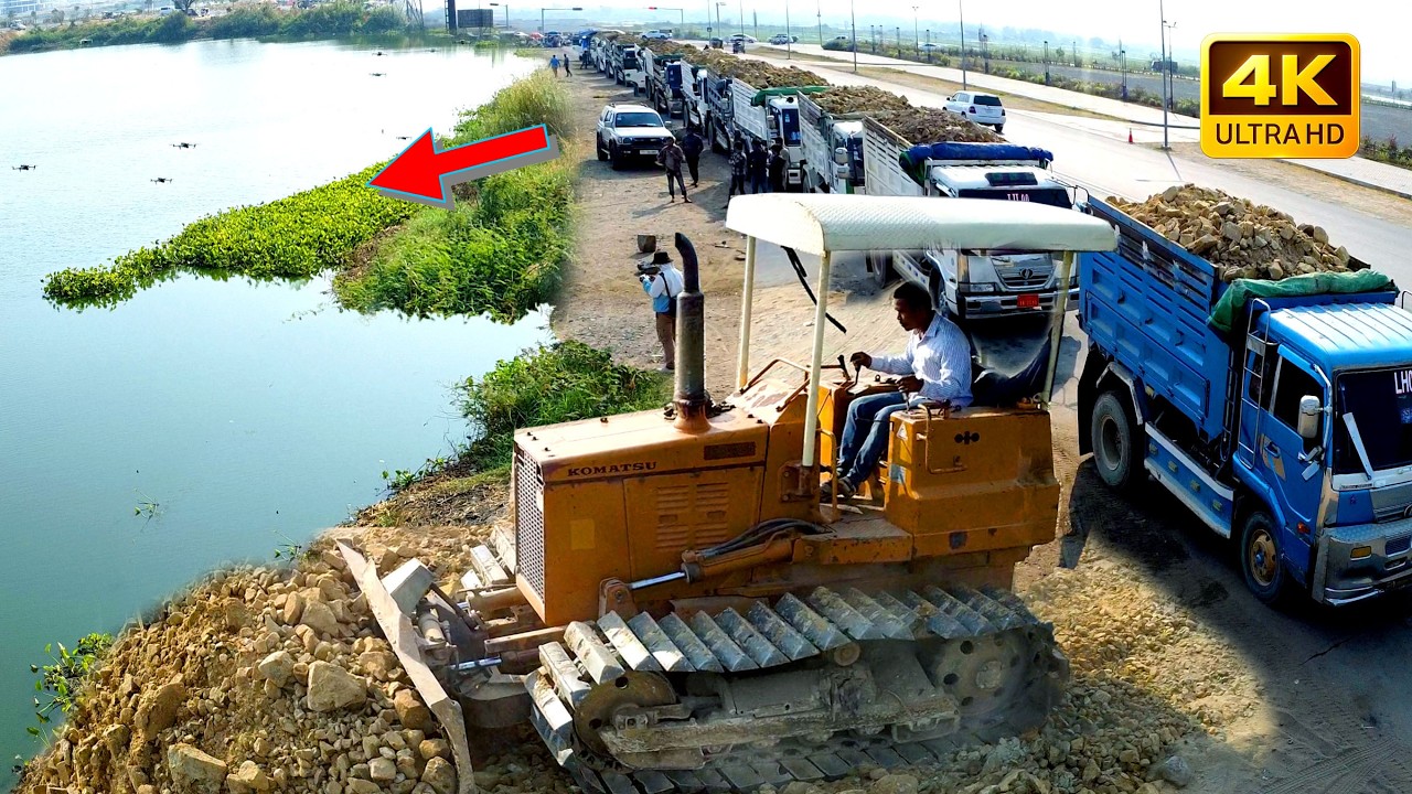 Nicely First Start Amazing Project!!! Transforming a Landfill Dumping & Dozer in Action!