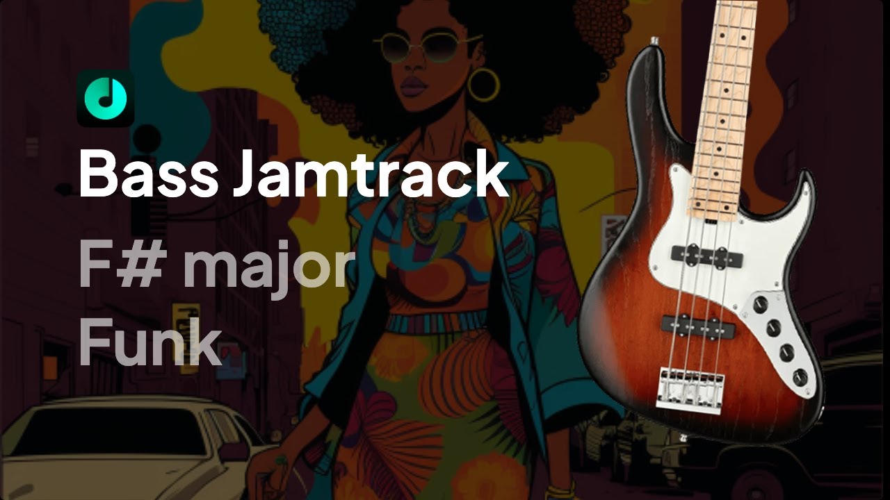 City Strut - Funk Bass Backing Track | F# major | 95 BPM Jamtrack