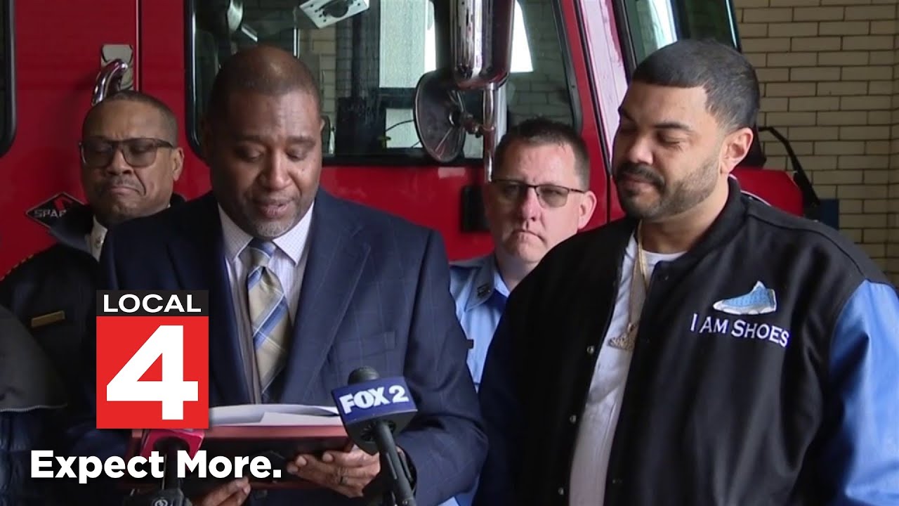 ‘My guardian angel’: Detroit man honored after pulling 2 people from burning home