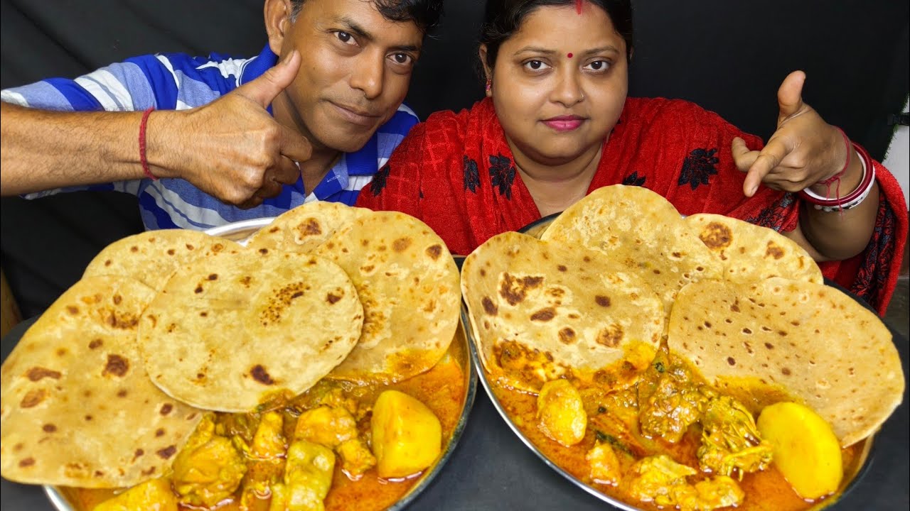 POROTA/PARATHA AND SPICY SPICY CHICKEN CURRY EATING CHALLENGE/SP CHALLENGE 