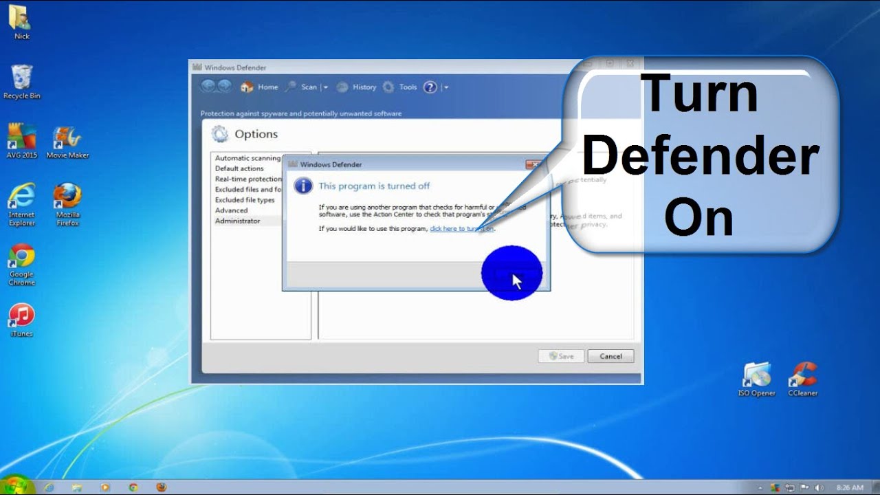 Как включить Защитник Windows в Windows 7 — Как включить Защитник Windows в Windows 7 — Бесплатно...