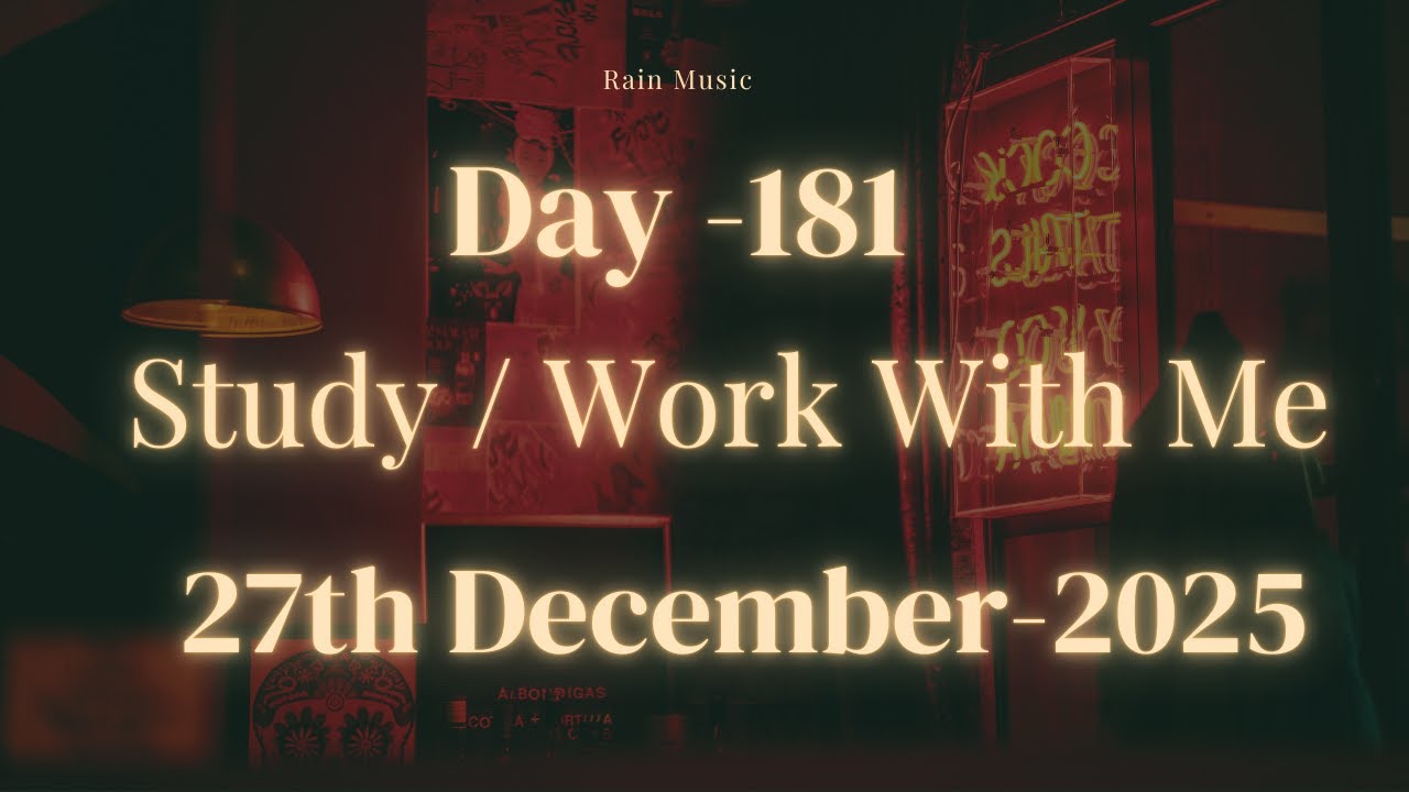 STUDY/WORK WITH ME LIVE | 8 Hour, CA, Chill Work With Me, Rain Sounds, Pomodoro Timer | INDIA