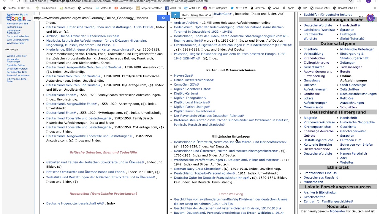 DAS FAMILYSEARCH FORSCHUNGSWIKI - Eine Fundgrube für Ahnenforscher