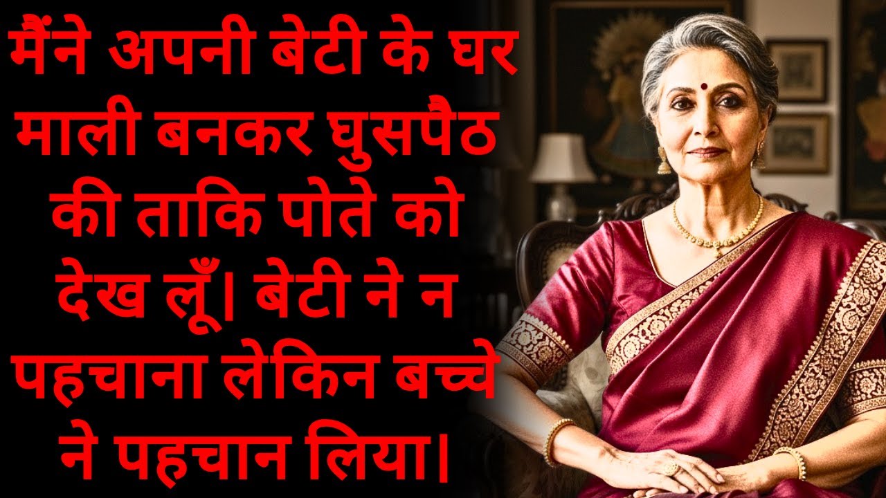 मैंने अपनी बेटी के घर माली बनकर घुसपैठ की ताकि पोते को देख लूँ। बेटी ने न पहचाना लेकिन बच्चे ने पहचा