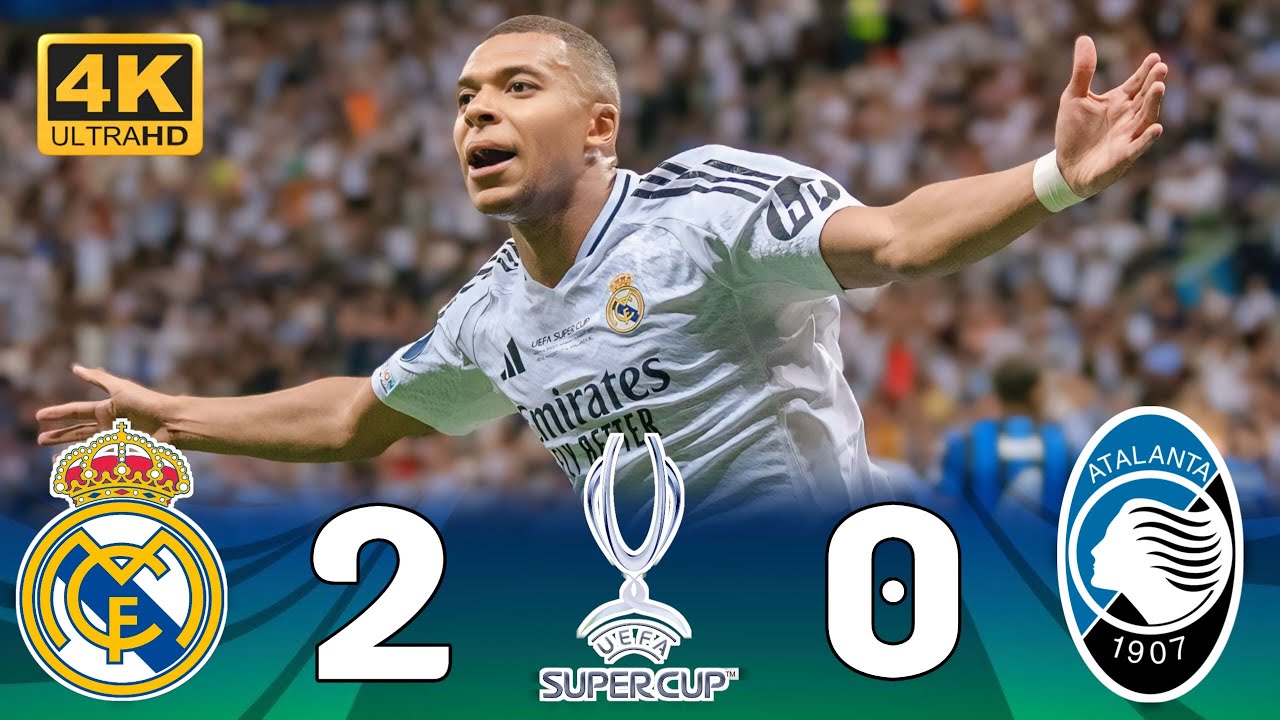 كليان مبابي يقود ريال مدريد إلى التتويج  بكأس السوبر الأوروبي 🥶💥🔥 ● ريال مدريد (2-0) أتلانتا ¦ 4k 💫