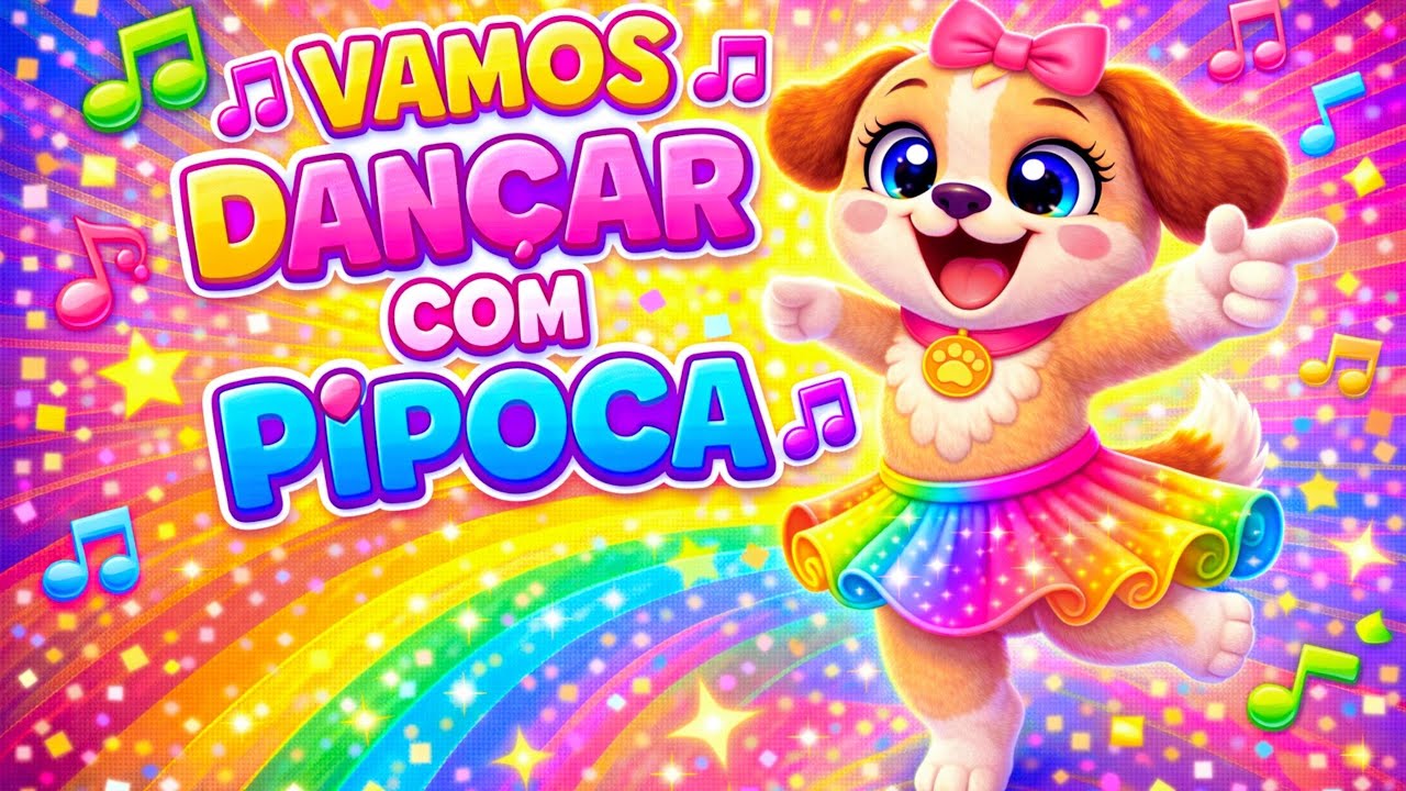 🎵 VAMOS DANÇAR COM PIPOCA 🐶💃 | Música Infantil para Pular, Dançar #musicainfantil #youtubeKids