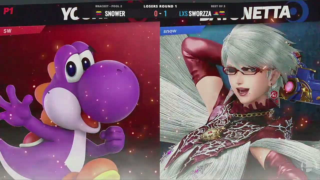 Sworzza (Bowser/Yoshi) VS Snower (Bayonetta) Pool 2 - LR1 | D6 Smash League 4