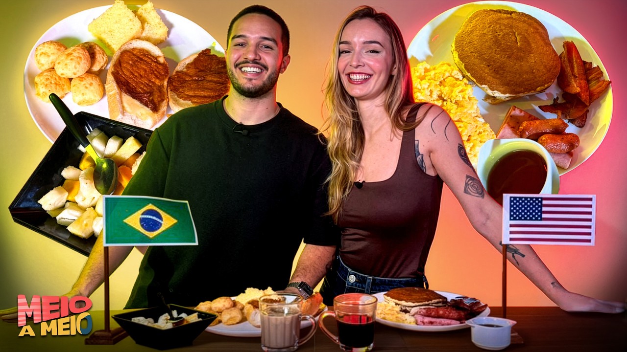 PROVANDO CAFÉ DA MANHÃ AMERICANO X BRASILEIRO | #MEIOAMEIO #06