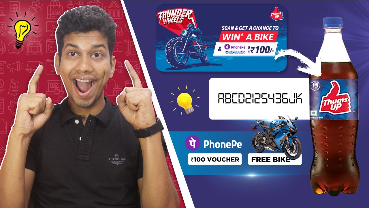 FREE Bike - Thums Up Thunder Wheels 2026 Contest - Win ₹100 PhonePe Voucher - Thunder Wheels 2026