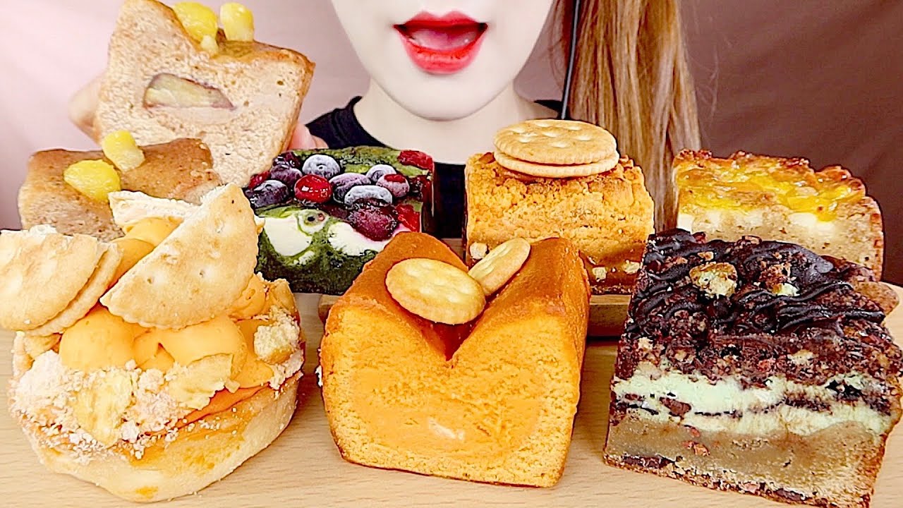 ASMR 코코로나인 황치즈 갸또 파운드케이크, 민트초코 블론디 먹방 CHEESE GATEAU, MINT CHOCOLATE BROWNIE MUKBANG eating sounds