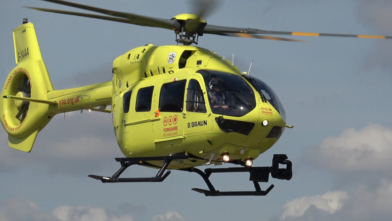 Air Ambulance Helicopter Takeoff - Airbus H145