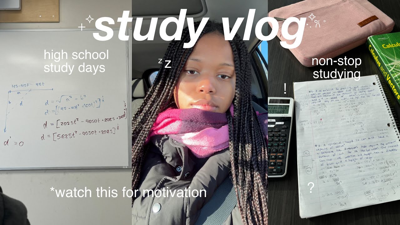 STUDY VLOG | productive high school study days, cramming for a calculus test, non-stop studying