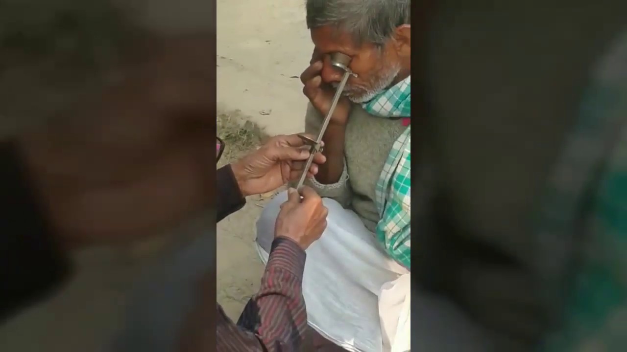 Eye Examination on road for free and funny Eye test.Check your eye power.Test eyes vision