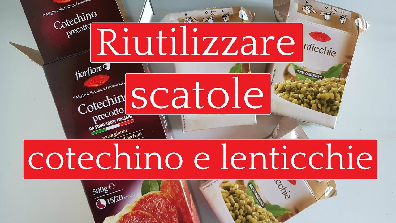 Come RIUTILIZZARE le SCATOLE di COTECHINO e LENTICCHIE: 3 idee - riciclo creativo tutorial #49