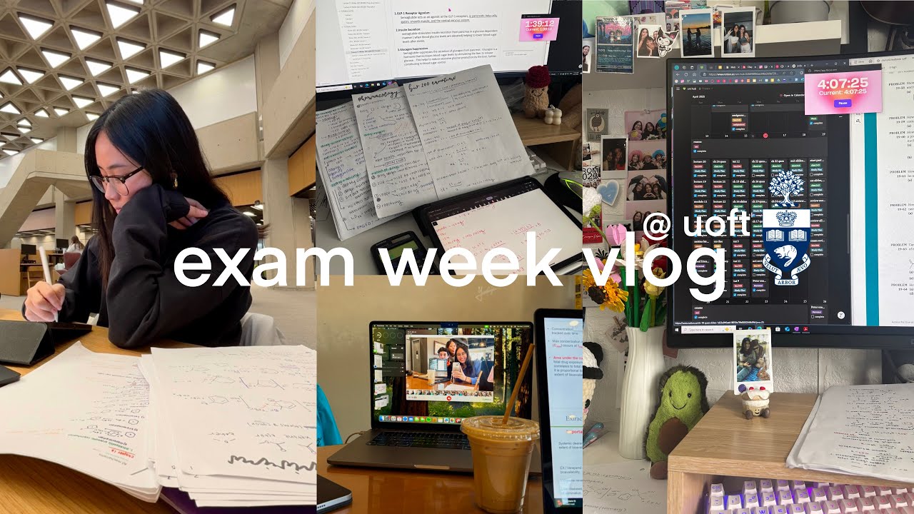 REALISTIC exam week vlog 🧬 | last week of 2nd year as a uoft life sci student (with 3 more finals)