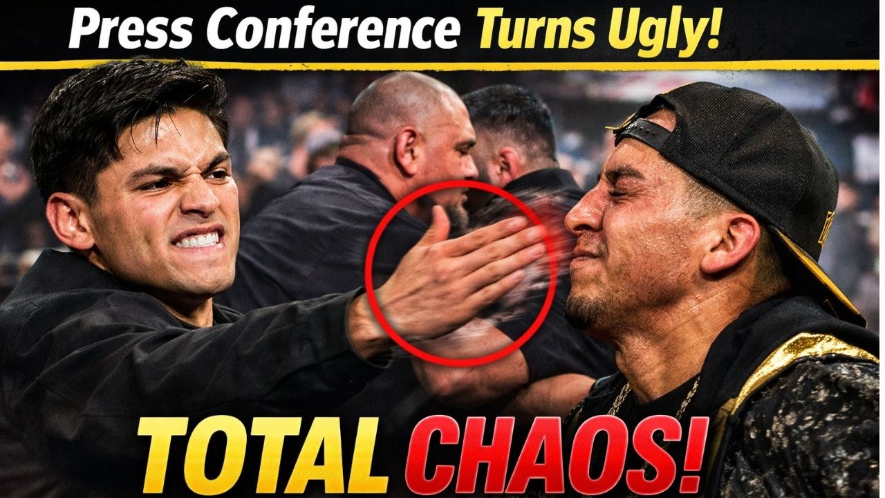 Press Conference Turns Ugly! Ryan Garcia Slaps Mario Barrios, Security Rushes In!..