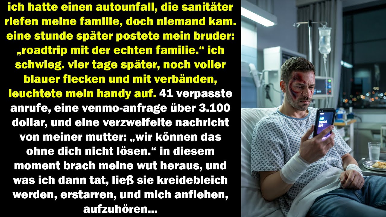 autounfall, familie ließ mich allein – bis meine enthüllung sie bleich machte und zum flehen brachte
