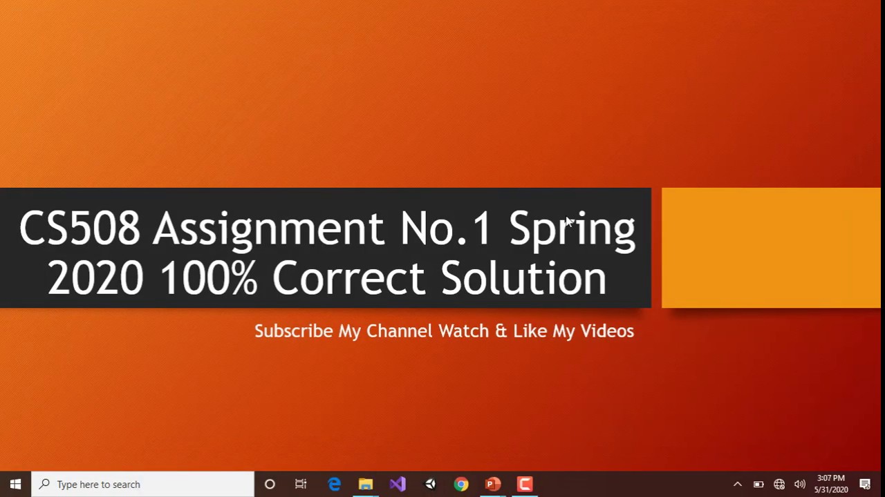 CS508 Assignment No.1 Spring 2020 100% Correct Solution - Explanation in Urdu