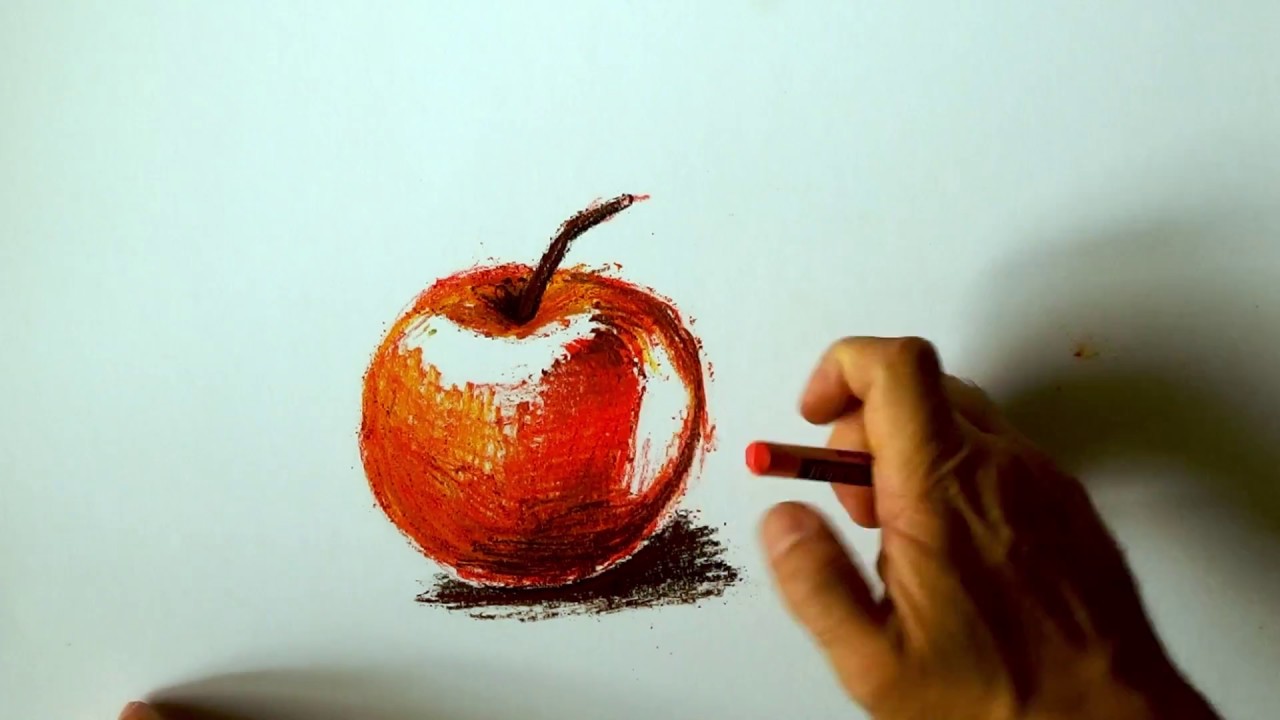 Kresba suchým pastelem: Jablko/ Dry pastel