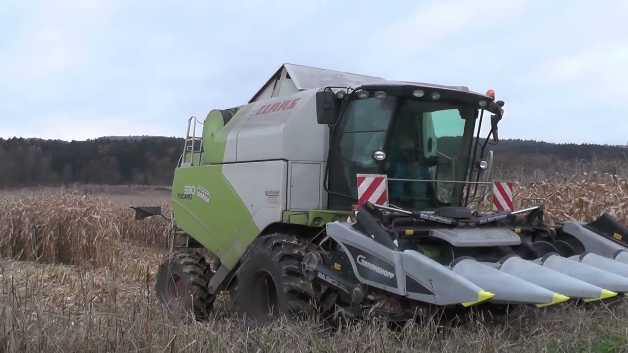 3.Ha Mais Dreschen mit Claas Tucano 330 und 6.Reihigen Geringhoff Maispflücker   November 2021