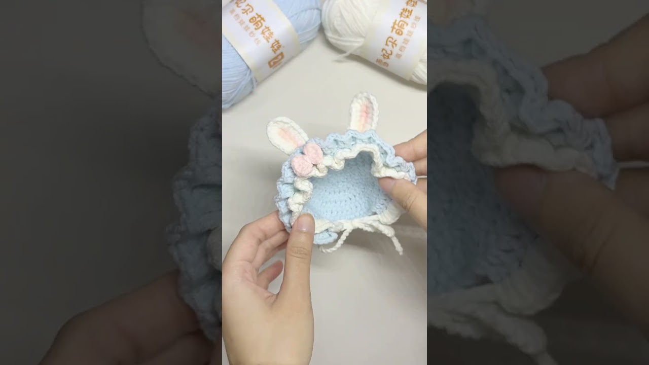 Baby Bunny Hat for 10cm Doll Crochet