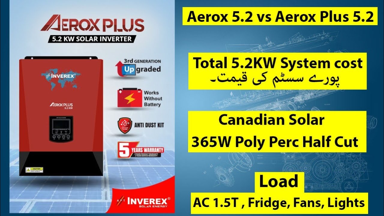 Inverex Aerox Plus 5.2 Installation and comparison with Aerox 5.2 | 5.2KW system cost