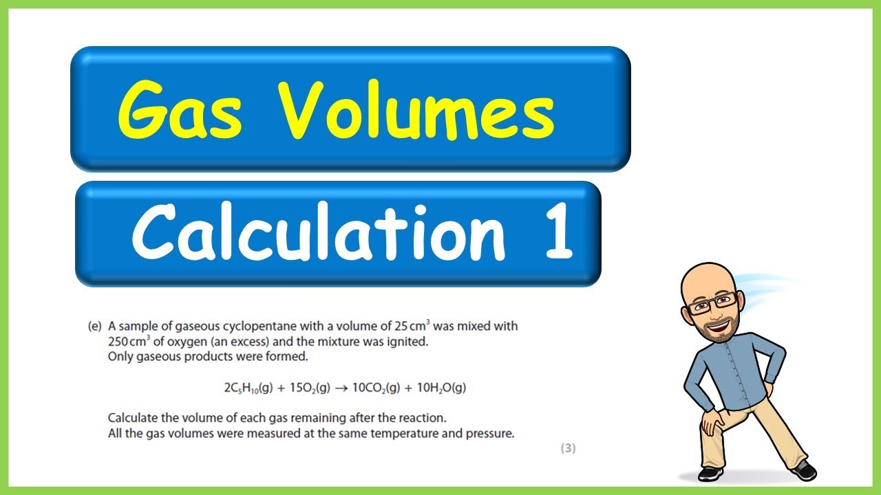Volumes of gases 1 - A Level Calculation Chemistry calculation (AQA, OCR, Edexcel, iEdexcel)