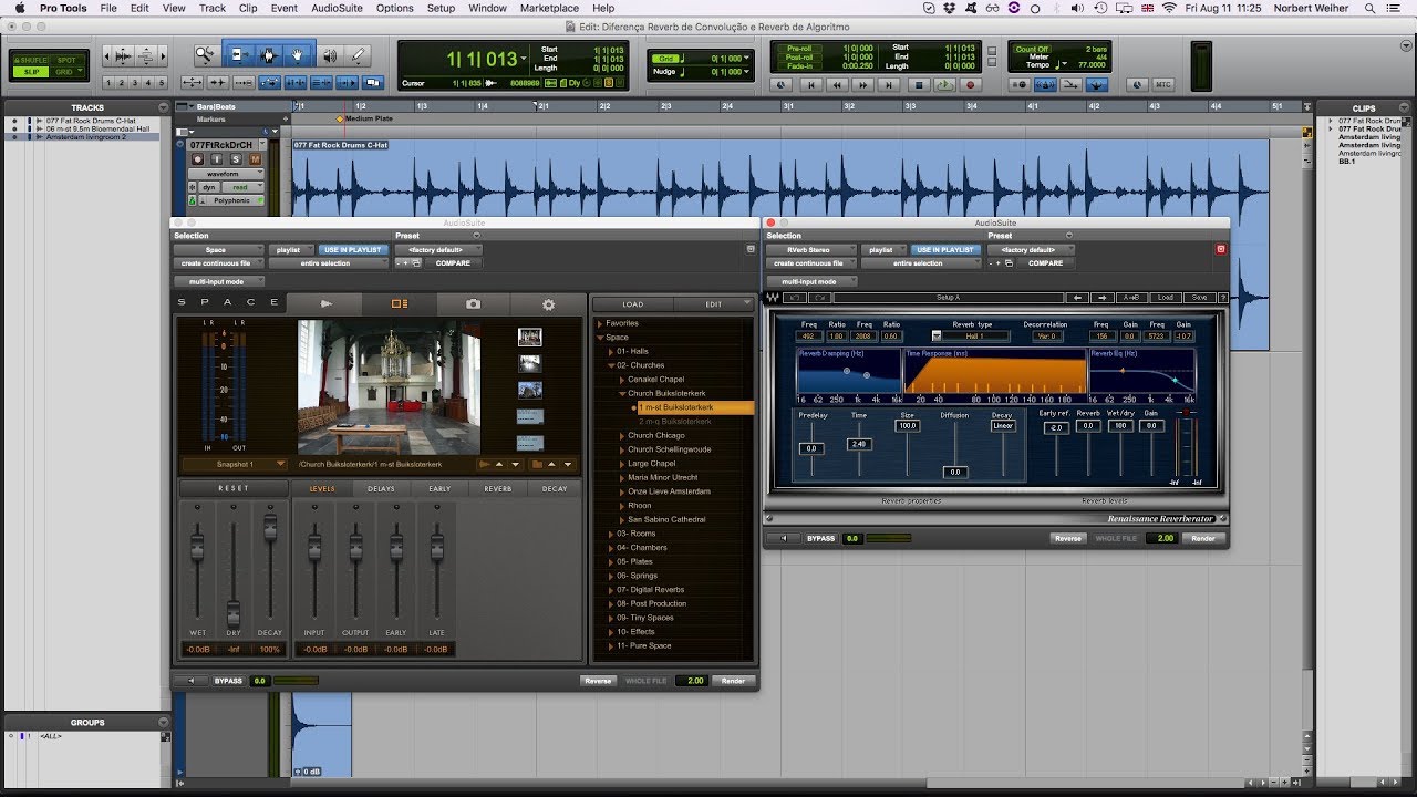 Qual é a diferença entre reverbs de convolução e reverbs de algoritmo?