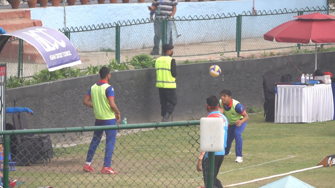 Nepal Cricket Team Playing Football | Gulshan Jha and Pratis GC Football skill in Tribhuvan Ground
