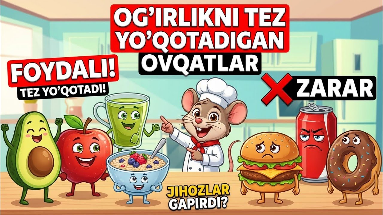 Og'irlikni TEZ yo'qotadigan ENG YAXSHI ovqatlar nima?