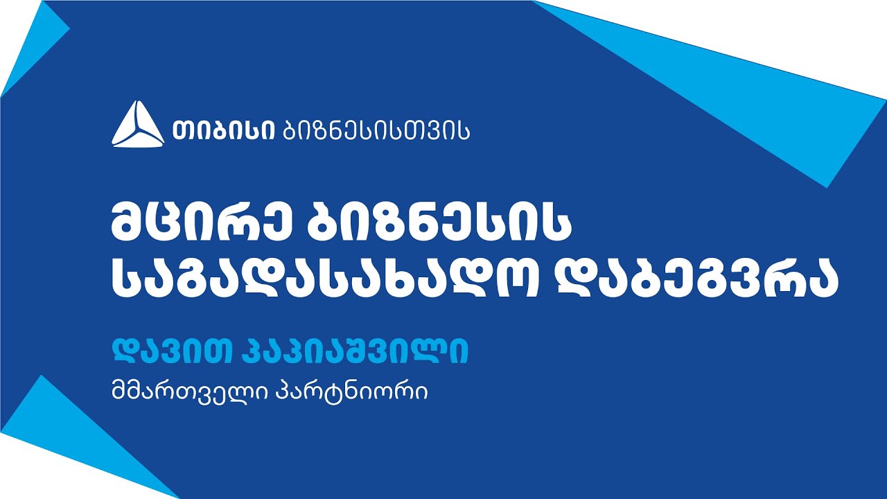 მცირე ბიზნესის საგადასახადო დაბეგვრა - დავით პაპიაშვილი