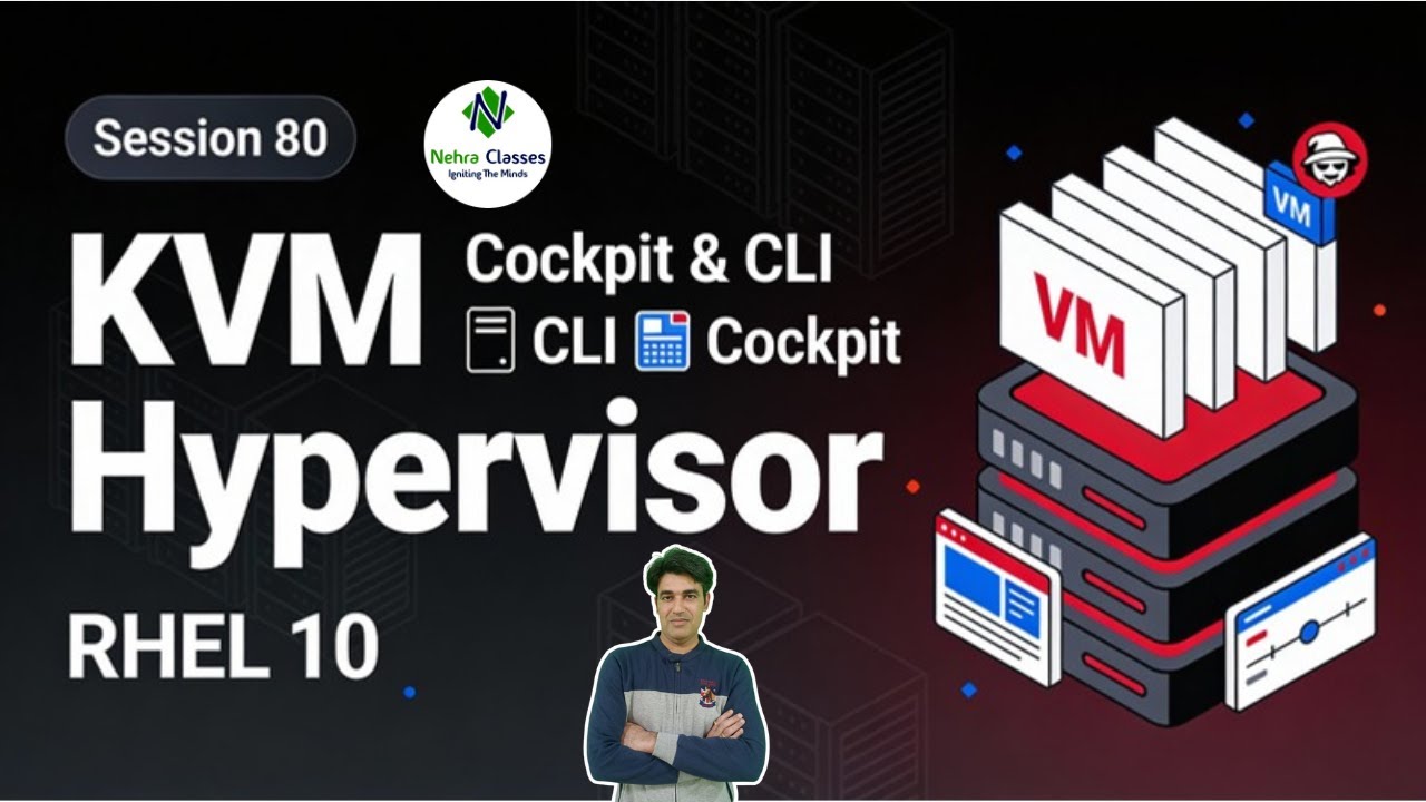 Сессия - 80 | Гипервизор KVM на RHEL 10 | Полное руководство с Cockpit и CLI (virt-install)