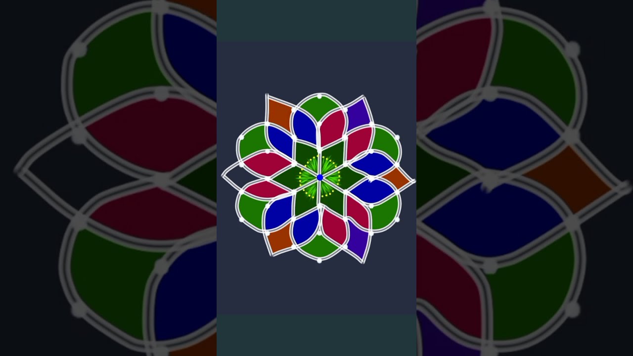 7*4 Festival Rangoli Designs 🌷 Colourful Rangoli Designs 🌷 Easy Shivaratri Rangoli #muggulu #art 