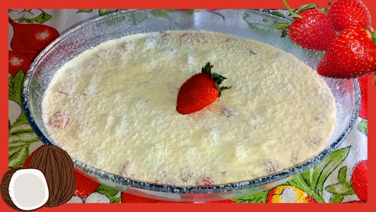 FIZ A MELHOR SOBREMESA DE COCO COM MORANGO! SEM OVOS E SEM FORNO! FÁCIL E DELICIOSA! Cozinha do Edu