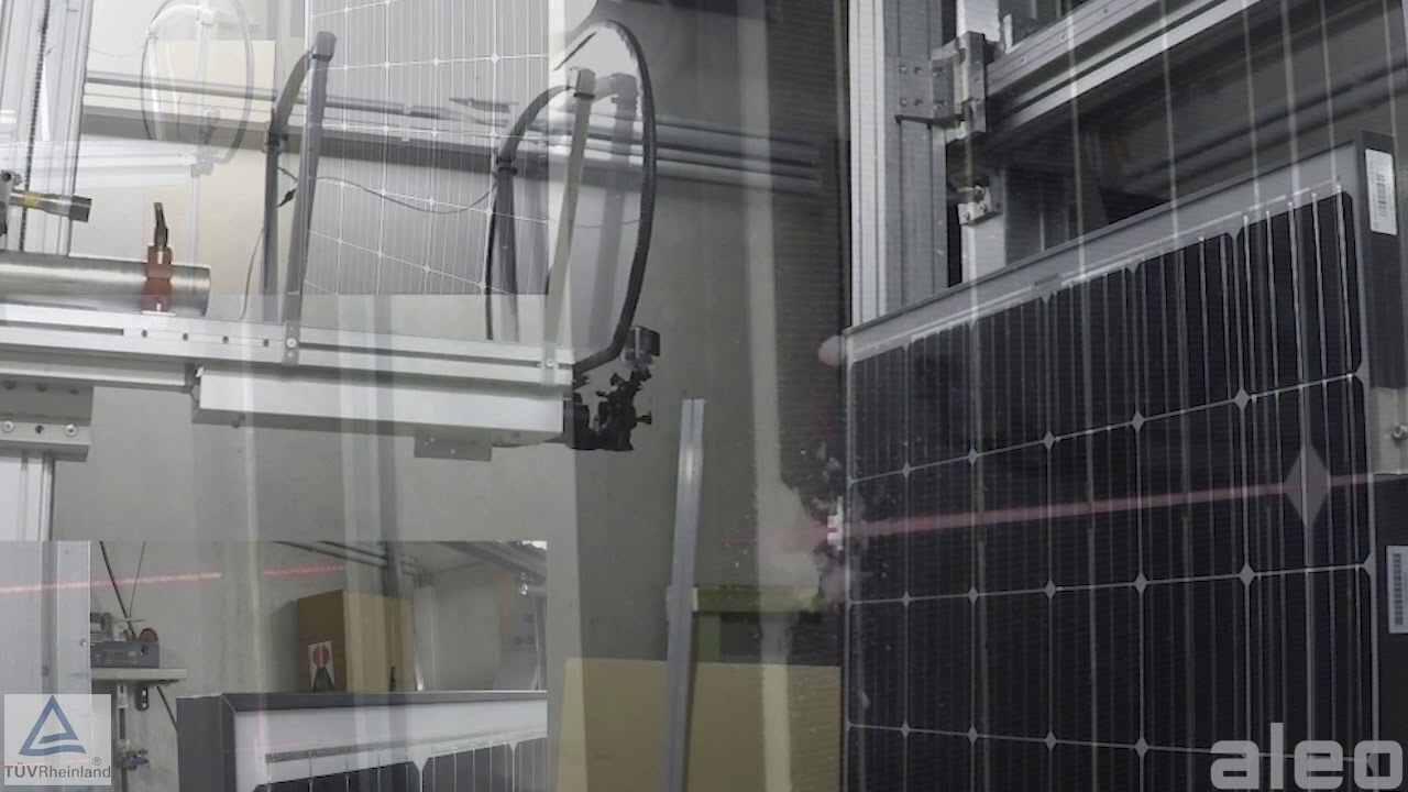 Hail resistance test on aleo solar module