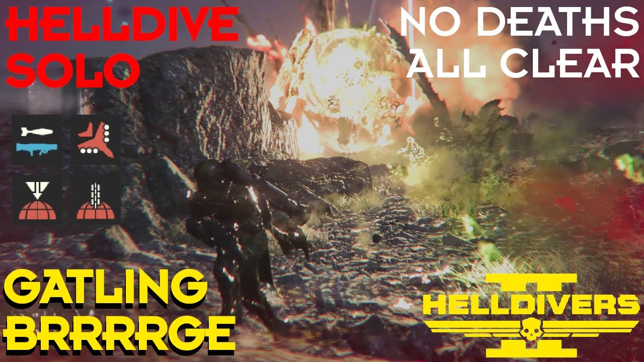 Helldivers 2 // Gatling BRRRage - Terminid Solo Helldive - No Deaths All Clear - w/ commentary