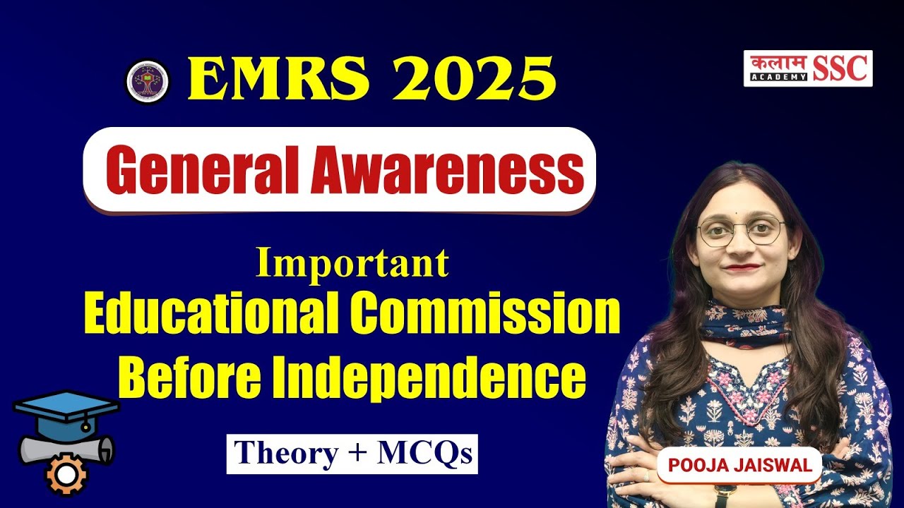 EMRS 2025 GA | Educational Commissions Before Independence | Warden, TGT, PGT