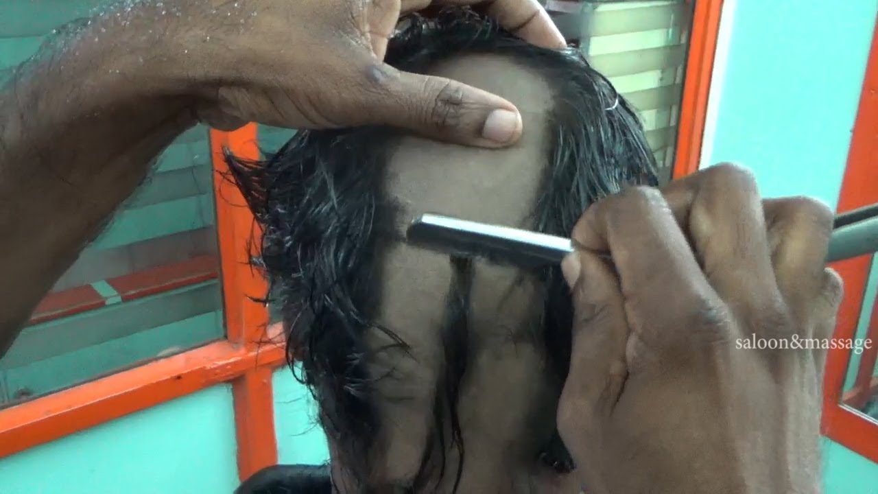 CLEAN HEAD SHAVE | How To Head Shave  With Straight Razor | RAJA MASTER.